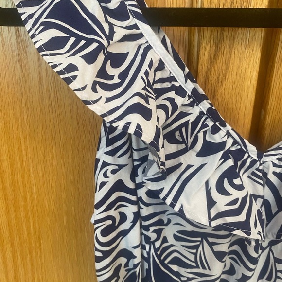 Vineyard Vines Summer Dress Sleeveless Nautical Pattern Navy White Size Medium - Picture 4 of 8
